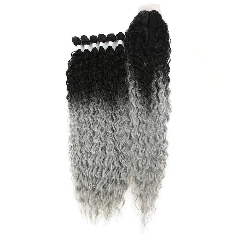 Curly Hair With Closure Soft Synthetic Hair Heat Resistant - Trendycomfy