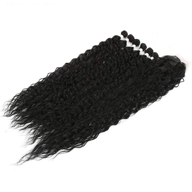 Curly Hair With Closure Soft Synthetic Hair Heat Resistant - Trendycomfy